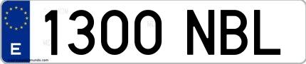 Ejemplo de matrícula española 1300 NBL