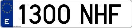Ejemplo de matrícula española 1300 NHF