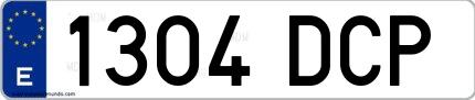Ejemplo de matrícula española 1304 DCP