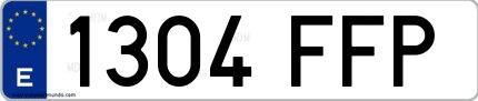 Ejemplo de matrícula española 1304 FFP