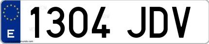 Ejemplo de matrícula española 1304 JDV
