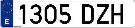Ejemplo de matrícula española 1305 DZH