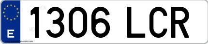 Ejemplo de matrícula española 1306 LCR