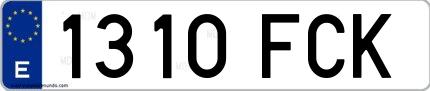 Ejemplo de matrícula española 1310 FCK