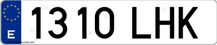 Ejemplo de matrícula de coche ordinaria 1310 LHK
