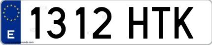 Ejemplo de matrícula española 1312 HTK