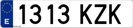 Ejemplo de matrícula española 1313 KZK