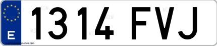 Ejemplo de matrícula española 1314 FVJ