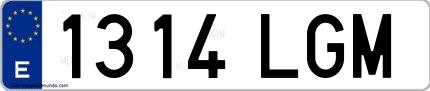 Ejemplo de matrícula española 1314 LGM