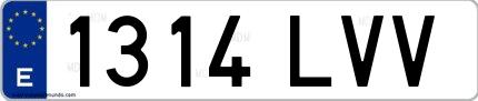 Ejemplo de matrícula española 1314 LVV