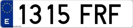 Ejemplo de matrícula española 1315 FRF