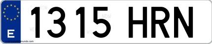 Ejemplo de matrícula española 1315 HRN