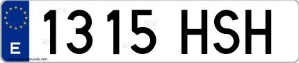 Ejemplo de matrícula española 1315 HSH