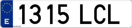 Ejemplo de matrícula española 1315 LCL