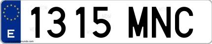 Ejemplo de matrícula española 1315 MNC