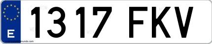 Ejemplo de matrícula española 1317 FKV