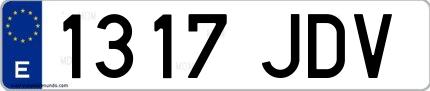 Ejemplo de matrícula española 1317 JDV