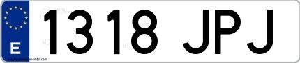 Ejemplo de matrícula española 1318 JPJ