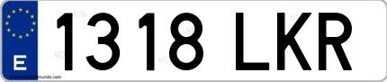 Ejemplo de matrícula española 1318 LKR