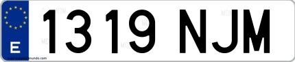 Ejemplo de matrícula española 1319 NJM