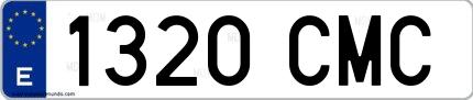 Ejemplo de matrícula española 1320 CMC