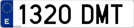 Ejemplo de matrícula española 1320 DMT