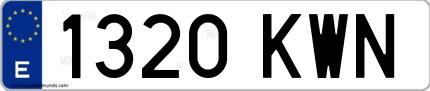 Ejemplo de matrícula española 1320 KWN
