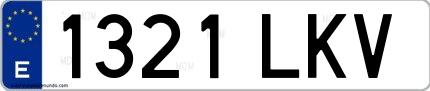 Ejemplo de matrícula española 1321 LKV
