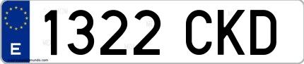 Ejemplo de matrícula española 1322 CKD