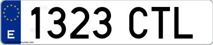 Ejemplo de matrícula española 1323 CTL