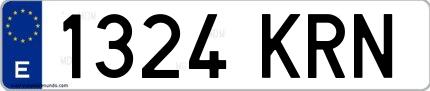 Ejemplo de matrícula española 1324 KRN