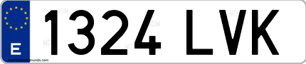 Ejemplo de matrícula de coche ordinaria 1324 LVK