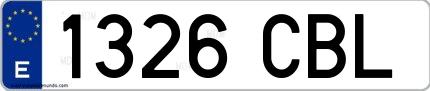 Ejemplo de matrícula española 1326 CBL