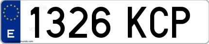 Ejemplo de matrícula española 1326 KCP