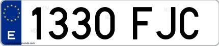 Ejemplo de matrícula española 1330 FJC