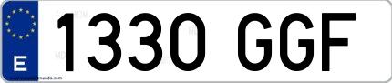 Ejemplo de matrícula española 1330 GGF