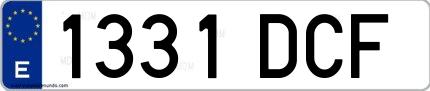Ejemplo de matrícula española 1331 DCF