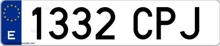 Ejemplo de matrícula española 1332 CPJ
