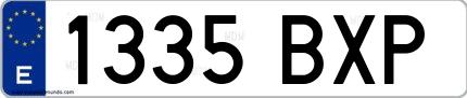 Ejemplo de matrícula española 1335 BXP