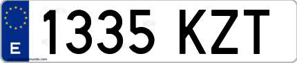 Ejemplo de matrícula de coche ordinaria 1335 KZT