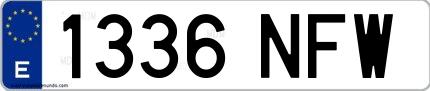 Ejemplo de matrícula española 1336 NFW