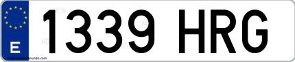 Ejemplo de matrícula española 1339 HRG