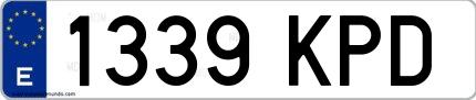 Ejemplo de matrícula española 1339 KPD