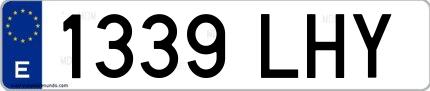 Ejemplo de matrícula española 1339 LHY
