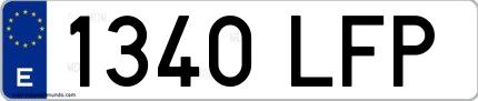 Ejemplo de matrícula española 1340 LFP