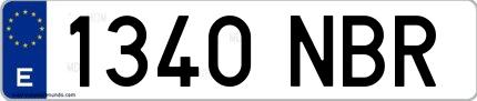 Ejemplo de matrícula española 1340 NBR