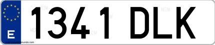 Ejemplo de matrícula española 1341 DLK