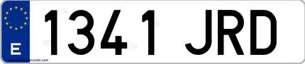 Ejemplo de matrícula española 1341 JRD