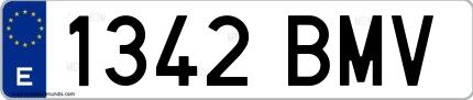 Ejemplo de matrícula española 1342 BMV