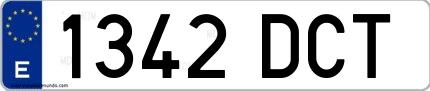 Ejemplo de matrícula española 1342 DCT